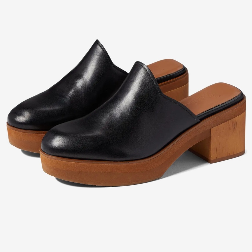 Black leather mule (3”heel) — MOVING SALE